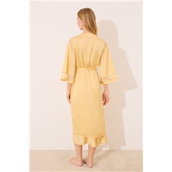 Bata larga tejido chifón amarillo