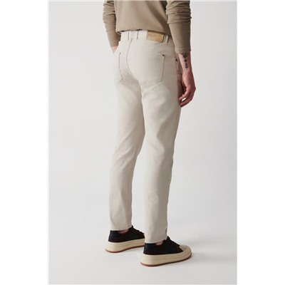 Taş Armürlü Esnek 5 Cepli Slim Fit Dar Kesim Kanvas Pantolon