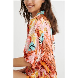 Camisa corta pijama estampada