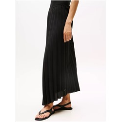 Fit-and-Flare Pleated Midi Dress