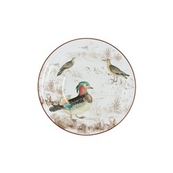 Тарелка суповая, 22х4,5 см, керамика К, белая, Птицы, Hunting, 60431