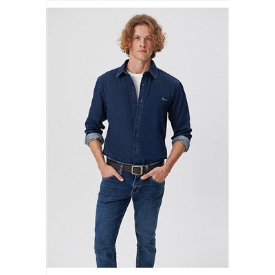 MaviRoy Mavi Lux Black Night Jean Gömlek Slim Fit / Dar Kesim 0210496-86410