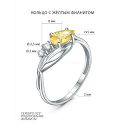 Кольцо из серебра с фианитами родированное 1-5436-001