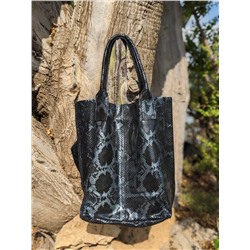 BDA · 6180 Blanco+PELLE - Shopper PITON NEGRO АКЦИЯ