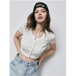 Crop Top mit hohem Baumwollanteil