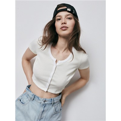 Crop Top mit hohem Baumwollanteil