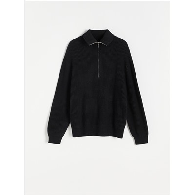 RE.DESIGN Pullover mit Stehkragen