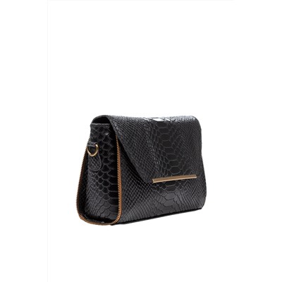 Bandolera de piel Negro y dorado - Firenze Artegiani