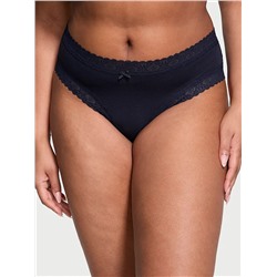 Lace-Waist Cotton Cheeky Panty