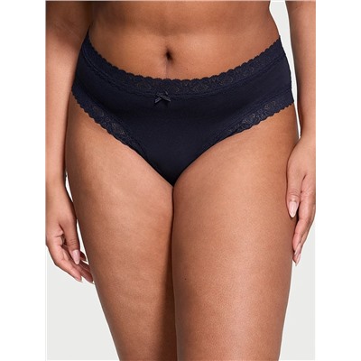 Lace-Waist Cotton Cheeky Panty