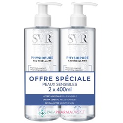 SVR PHYSIOPURE EAU MICELLAIRE - Nettoyant Démaquillant, Pureté Douceur 2x400mlLot  × 2