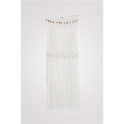 Minifalda de macramé con flecos