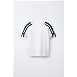 T-SHIRT WITH RIBBON TIES