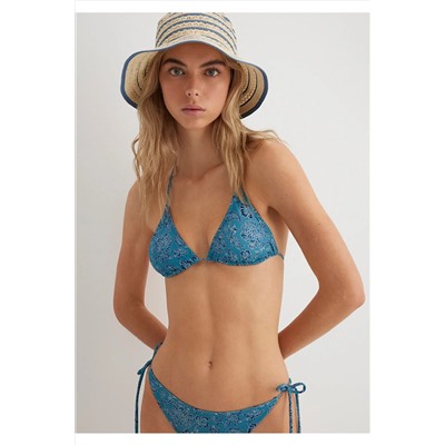 Mavi, Desenli Üçgen Bikini Üstü 1912591-71463