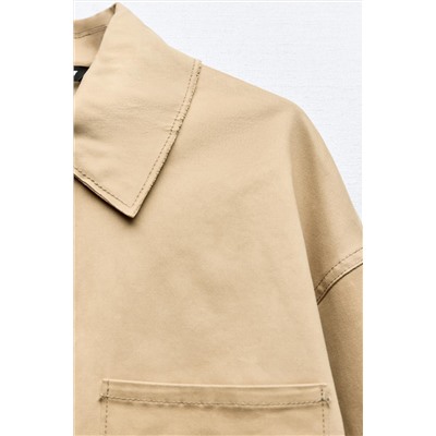 OVERSHIRT WITH STRIPED CUFFS