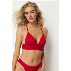 Trendyolmilla Kırmızı Üçgen Push Up Dokulu Bikini Üstü TBESS21BU0010