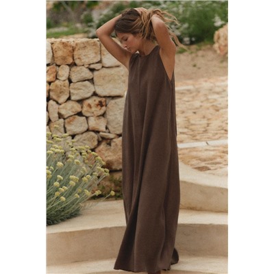 FLOWING VOLUMINOUS MIDI DRESS