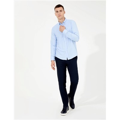 Açık Mavi Slim Fit Oxford Gömlek