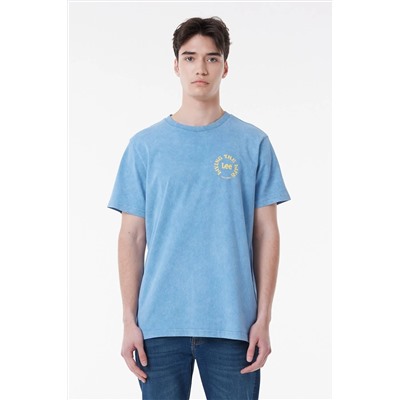 Lee, Regular Fit Normal Kesim Bisiklet Yaka %100 Pamuk Indigo Erkek T-shirt