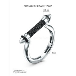 Кольцо из серебра с фианитами родированное кч5187р