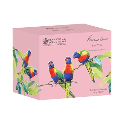 Кружка, 370 мл, фарфор P, розовая, Радужный Лори, Bird Talk, 61137