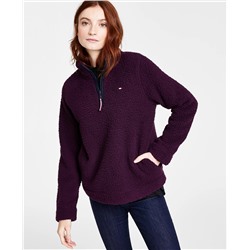 Tommy Hilfiger Sherpa Zippered-Neck Sweatshirt