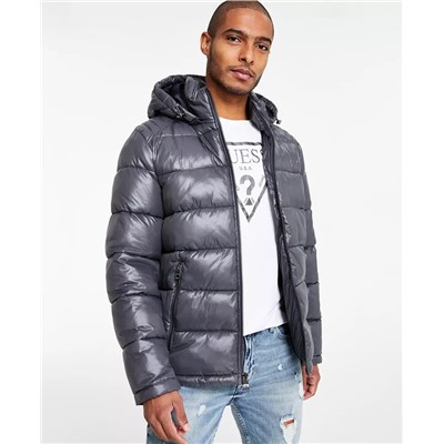 GUESS Men's Hooded Puffer Coat