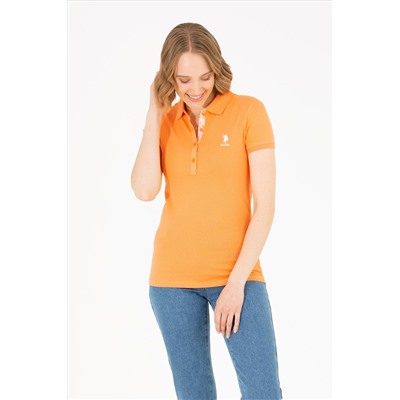 Kadın Turuncu Basic Polo Yaka Tişört