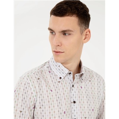 Açık Kahverengi Slim Fit Uzun Kollu Gömlek