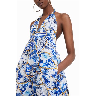 Vestido largo halter Stella Jean