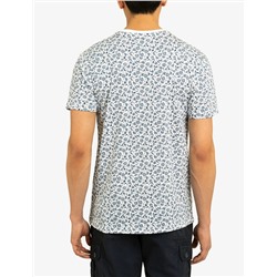 FLORAL PRINTED CREW NECK T-SHIRT WITH POCKET