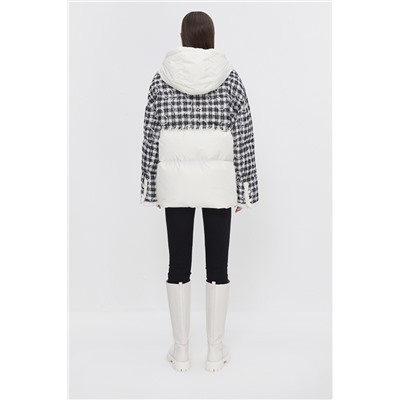 Anorak con capucha Negro y blanco