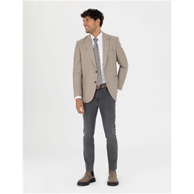 Bej Ekstra Slim Fit Blazer  Ceket