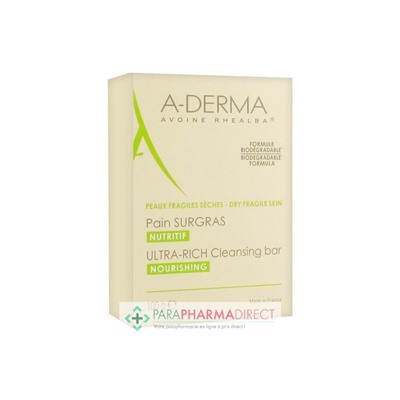 A-Derma Pain Surgras Nutritif Peau Fragiles Sèches 100g