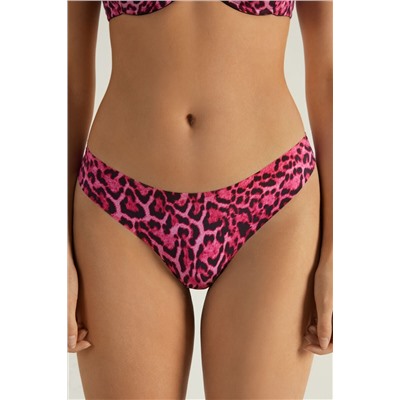 Nahtlos verarbeiteter Brazilian Slip aus bedruckter Mikrofaser