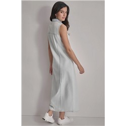 MAXI SLEEVELESS BUTTON FRONT DRESS