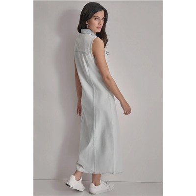 MAXI SLEEVELESS BUTTON FRONT DRESS