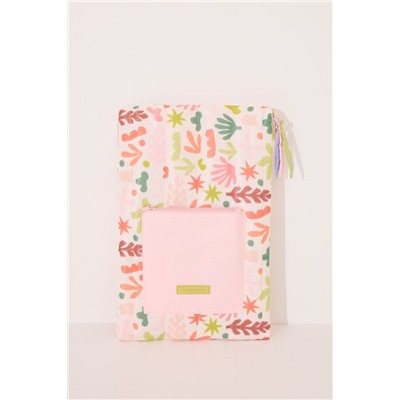 Funda ordenador acolchado hojas multicolor