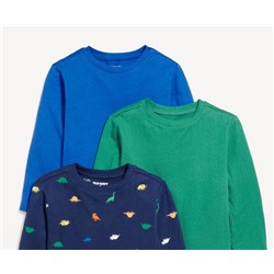 Long-Sleeve T-Shirt 3-Pack for Toddler Boys