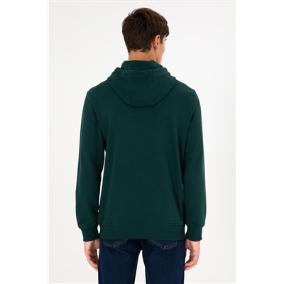Erkek Koyu Yeşil Basic Sweatshirt