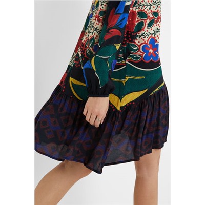 Vestido corto falda volantes