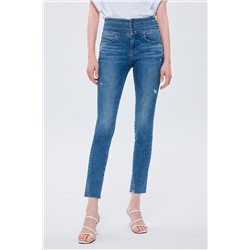 Vaquero skinny fit de tiro alto Azul cobalto