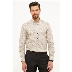 Pierre Cardin Bej Slim Fit Gömlek G021SZ004.000.858028