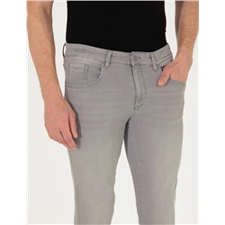 Açık Gri Slim Fit Jean Pantolon
