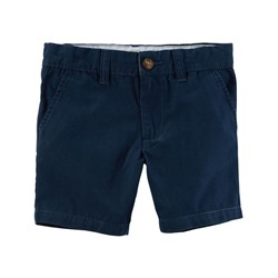 Flat-Front Canvas Shorts