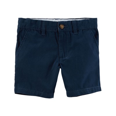 Flat-Front Canvas Shorts