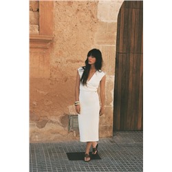 MIDI DRESS WITH BROOCH