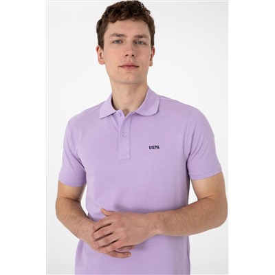 Erkek Regular Fit Polo Yaka Lila Basic Tişört