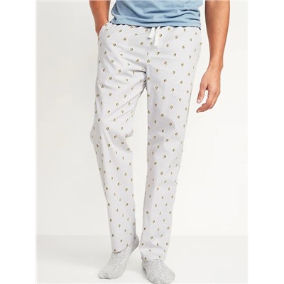 Printed Poplin Pajama Pants for Men
