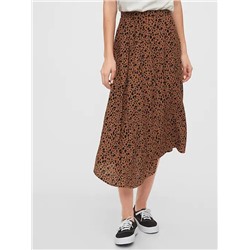 Dipped Hem Midi Skirt